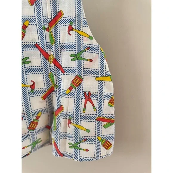 vintage/handmade colorblock tool shortalls - Picture 3 of 5